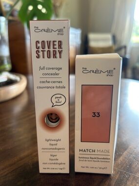 The Crème Shop Foundation + Concealer Bundle Match Made 33 & Cover Story |NIB